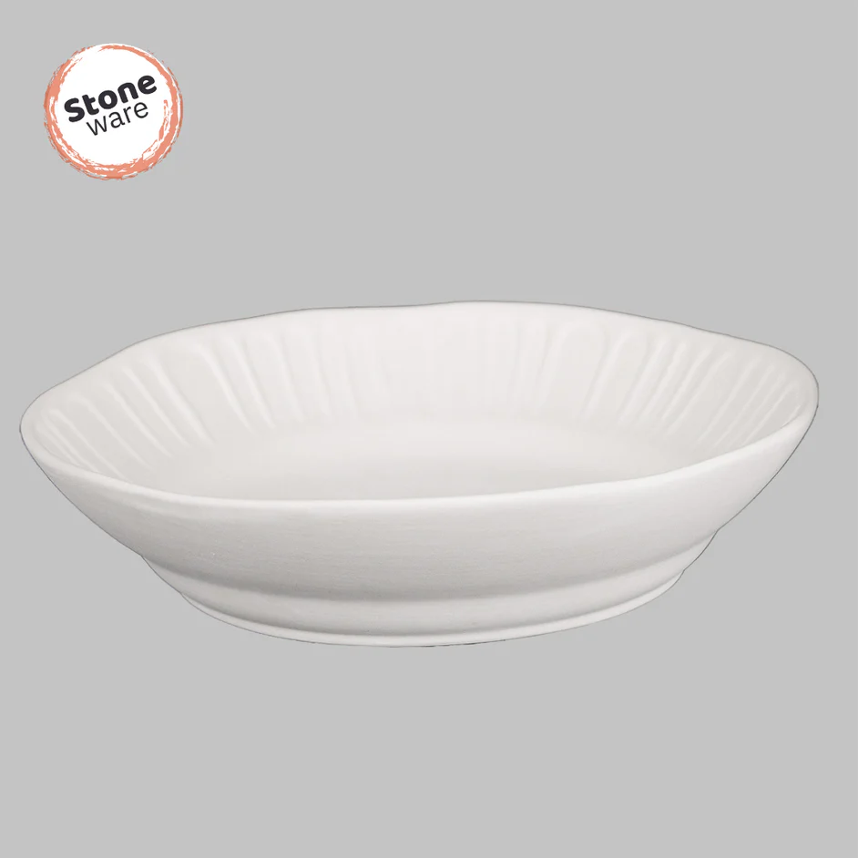 Stoneware Fluted Large Bowl