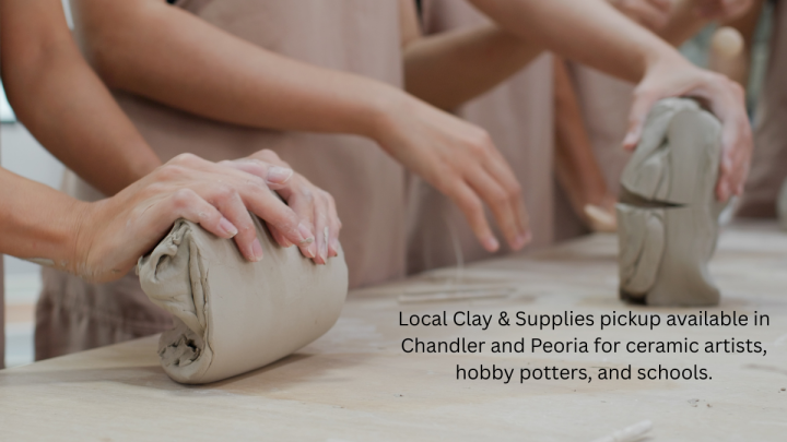 Pottery clay being prepared by ceramic artists – clay available for pickup in Arizona